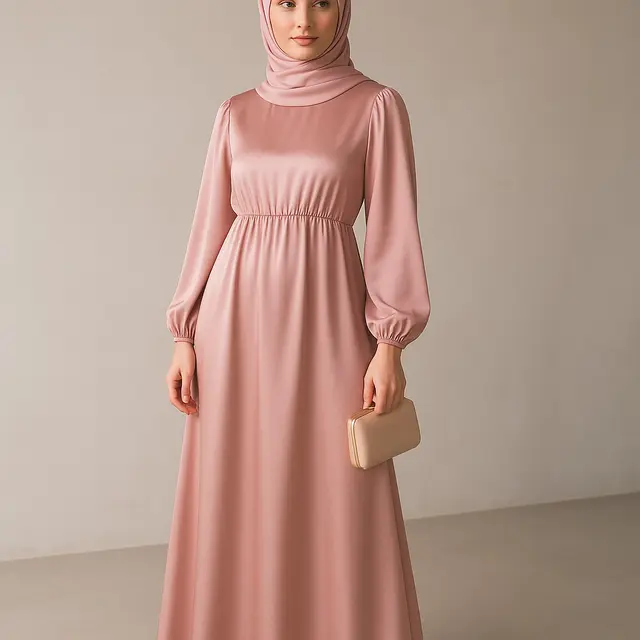 12 Model Busana Muslimah 1 Warna yang Ngetren di 2025, Tampilan Simpel tapi Elegan