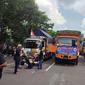 Sopir truk demo menolak kebijakan Odol. (Dian Kurniawan/Liputan6.com)