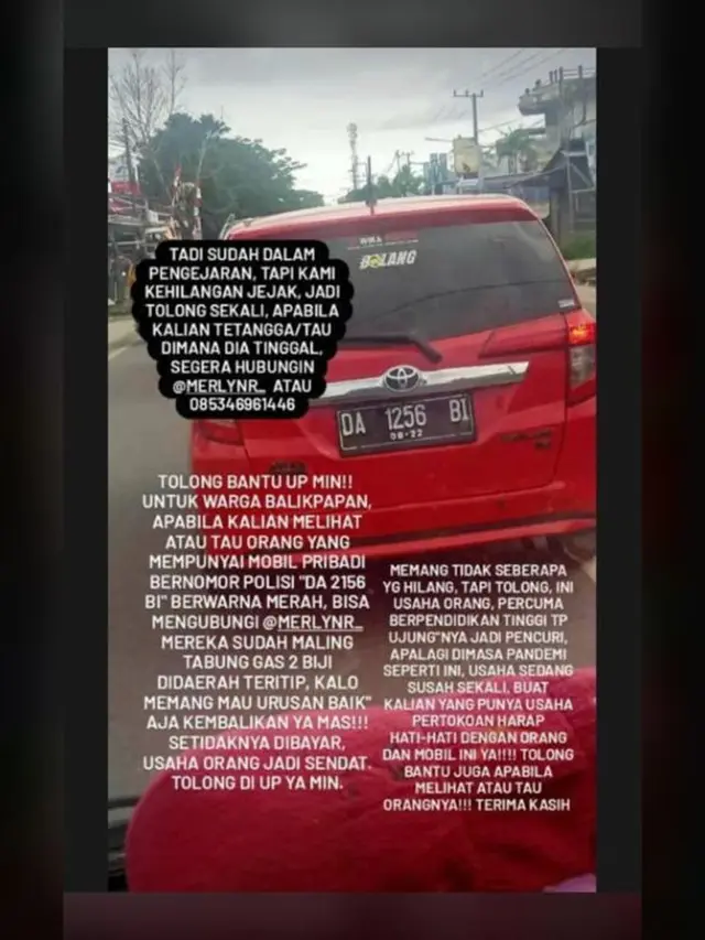Mobil yang dipakai pelaku mencuri ponsel korban. Foto istimewa