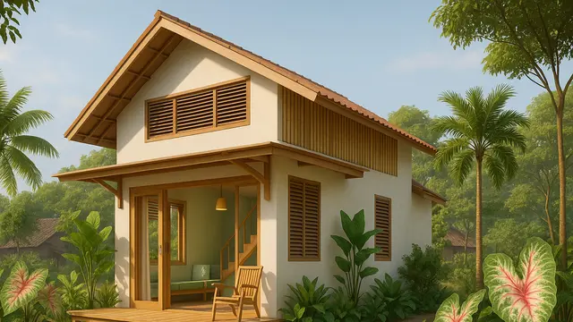 7 Gambar Rumah Sederhana Ukuran 6x9 di Kampung, Desain Mezanine dan