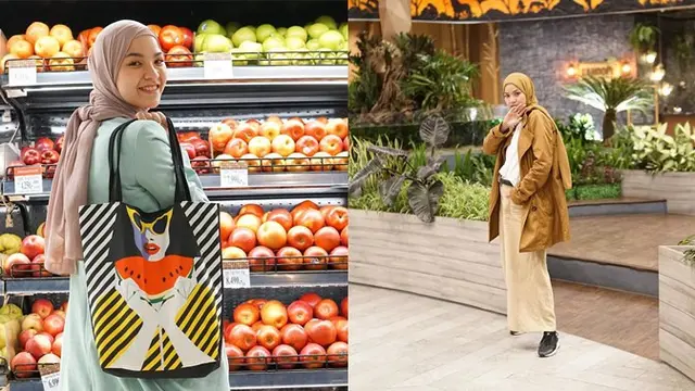 Penampilannya lebih simple dengan make up natural yang membuatnya semakin cantik