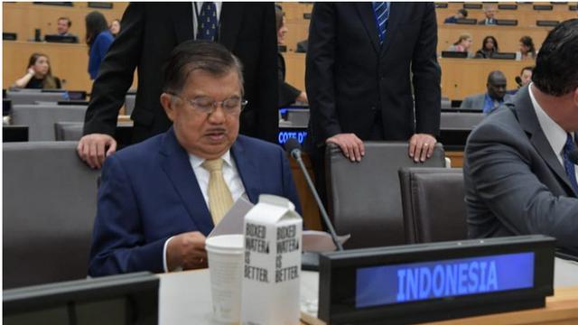 Wapres Jusuf Kalla di Markas Besar PBB di New York. (Foto: Setwapres RI)