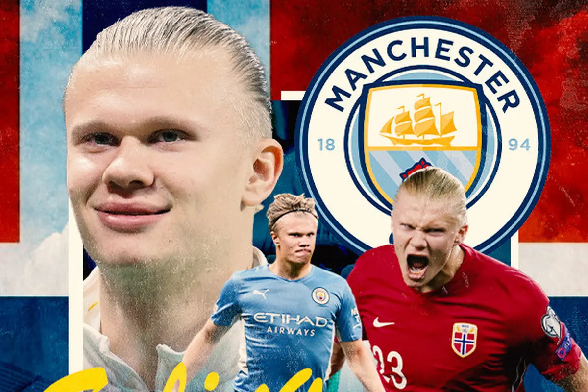 Manchester City - Ilustrasi Erling Haaland berbagai gaya
