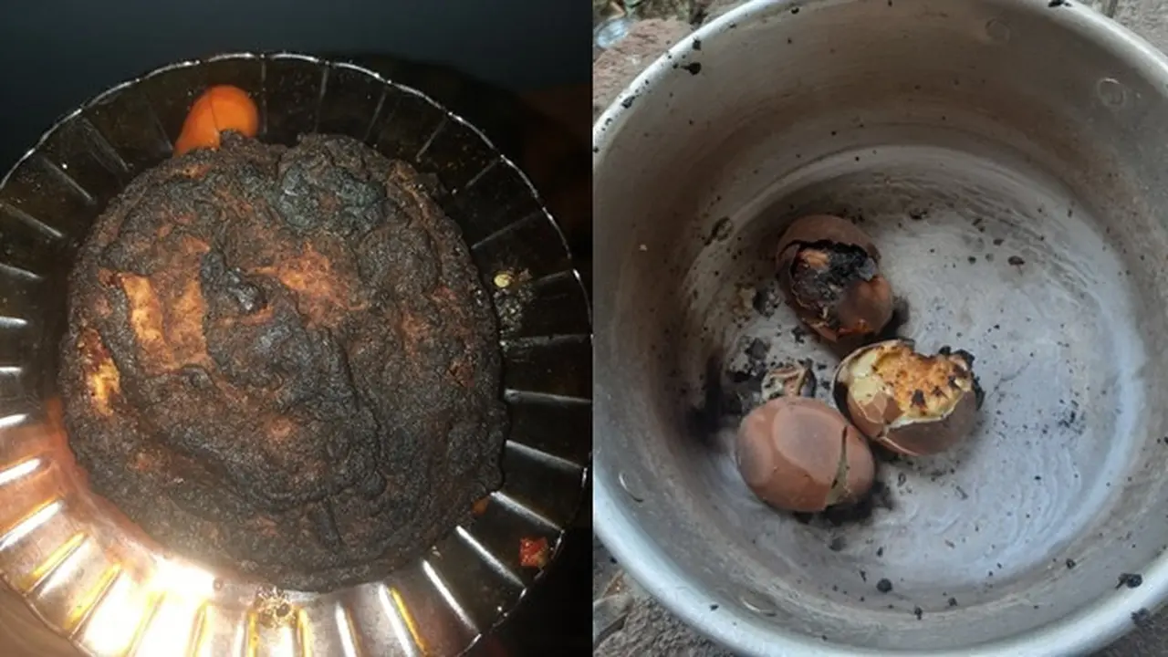 6 Momen Apes Masak Telur Sampai Gosong Ini Bikin Enggak Napsu Makan
