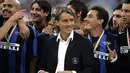 Mancini juga mampu mempersembahkan dua trofi Coppa Italia. Selama empat tahun kebersamaan mereka, Mancini berhasil mempersembahkan tujuh gelar untuk Inter Milan. (Foto: AFP/Filippo Monteforte)