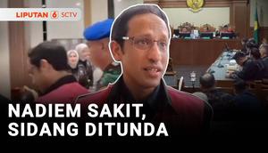 Dengan alasan terdakwa Nadiem Makarim sakit, sidang perdana kasus dugaan pengadaan laptop Chromebook Kemendikbudristek ditunda.