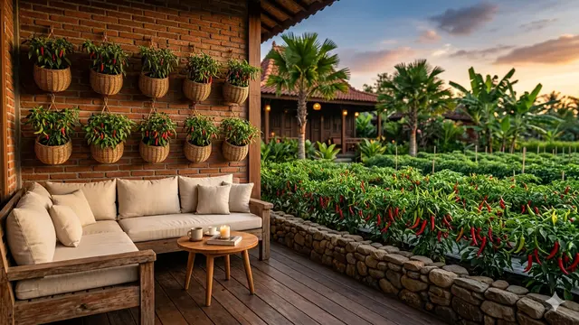 Inspirasi Teras Rumah Dekat Kebun Cabai yang Tetap Rapi