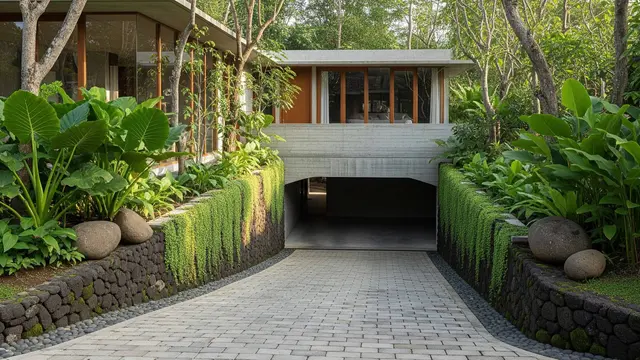 Desain Carport di Basement