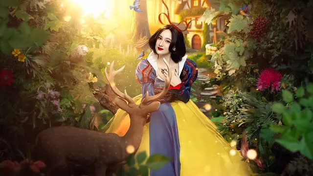 5 Gaya Totalitas Laura Moane Coplay ala Snow White dengan Gaun Ikonik yang Memukau