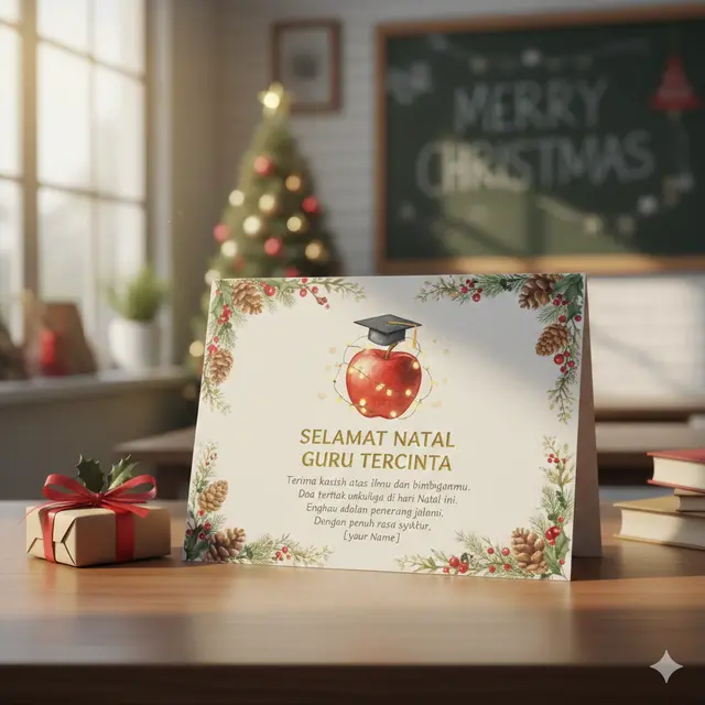 Contoh kartu ucapan natal (Foto: Gemini AI)