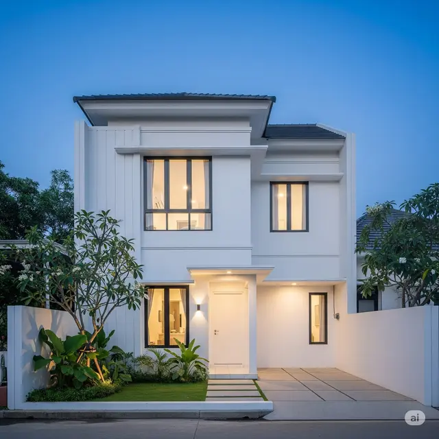 Rumah Serba Putih Minimalis