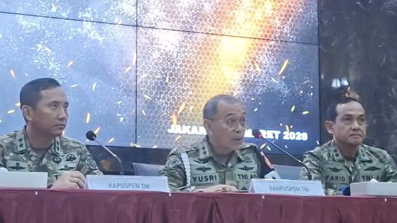 Danpuspom TNI Mayjen Yusri Nuryanto konpers empat anggota terlibat penyiraman air keras Andrie Yunus KontraS