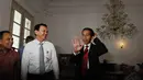 Pertemuan ini merupakan pertemuan pertama semenjak Jokowi nonaktif sebagai Gubernur, dari penetapan capres cawapres hingga penetapan presiden terpilih oleh Komisi Pemilihan Umum (KPU). (Liputan6.com/Herman Zakharia)
