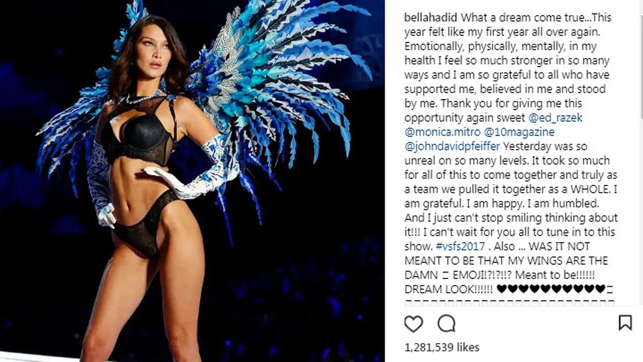 Bella Hadid Curhat Soal Victoria's Secret Fashion Show 2017