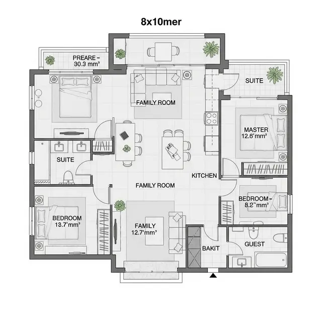 Inspirasi Desain Rumah Sederhana 3 Kamar Ukuran 8x10