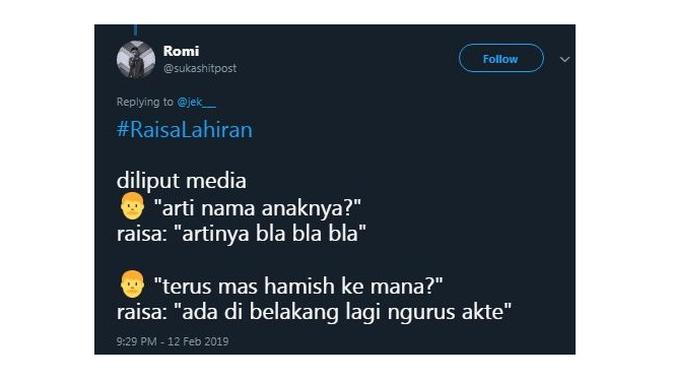 Hamish kemana (Sumber: Twitter)