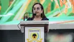 Presiden Filipina periode 2001-2010 Gloria Macapagal Arroyo menyampaikan materi di Golkar Institute, Jakarta, Sabtu (16/9/2023). Acara Golkar Institute Presidentia Lecture Series: Leadership Resilience in the ASEAN Region menghadirkan Gloria Macapagal Arroyo sebagai pemateri. (Liputan6.com/Faizal Fanani)