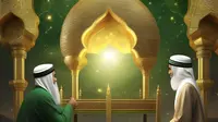 Isra Miraj merupakan salah satu peristiwa bersejarah yang sangat agung dan penting bagi umat Islam, saat Nabi Muhammad SAW menerima perintah langsung dari Allah SWT untuk melaksanakan salat wajib 5 kali dalam sehari semalam.&nbsp;(Ilustrasi: AI)