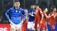 Timnas Italia harus menelan pil pahit usai dipastikan gagal tampil di final Piala Dunia di Qatar. (AFP/Alberto Pizzoli)
