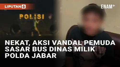 VIDEO: Nekat, Aksi Vandal Pemuda Sasar Bus Dinas Milik Ditpolairud Polda Jabar