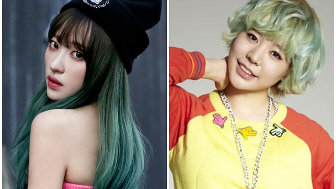 Hani Exid Sunny SNSD dan  11 Idola dengan Rambut  Biru  