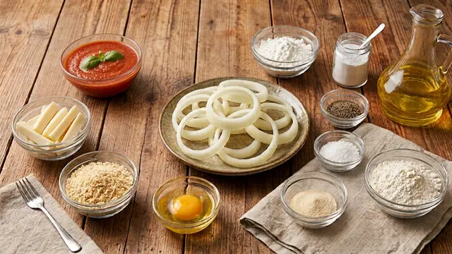 Ilustrasi resep onion ring mozarella