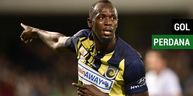 VIDEO: Gol Perdana Usain Bolt di Laga Resmi Bawa Central Coast Mariners Menang