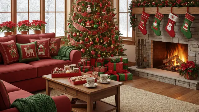 Ilustrasi Hiasan Natal/AI