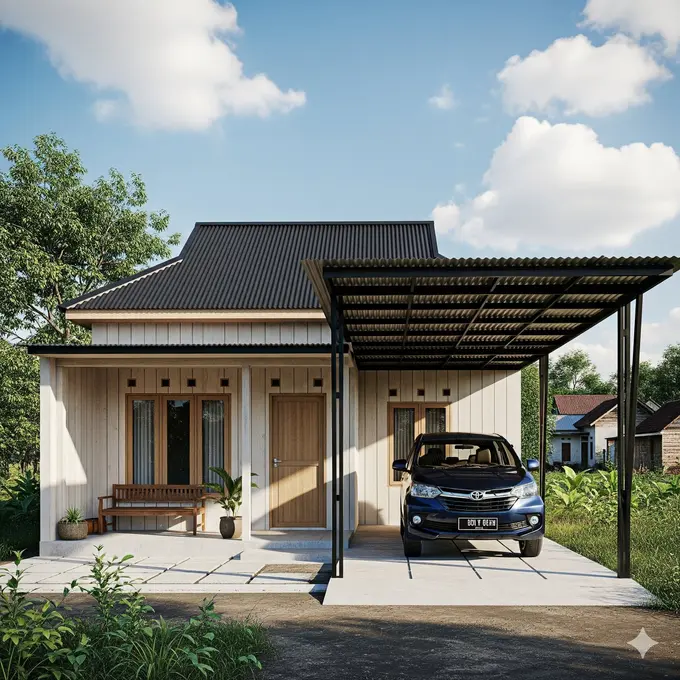 Rumah dengan Garasi Terintegrasi (Carport)