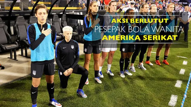 Video aksi berlutut pesepak bola wanita Amerika Serikat, Megan Rapinoe, sebelum laga melawan Thailand.