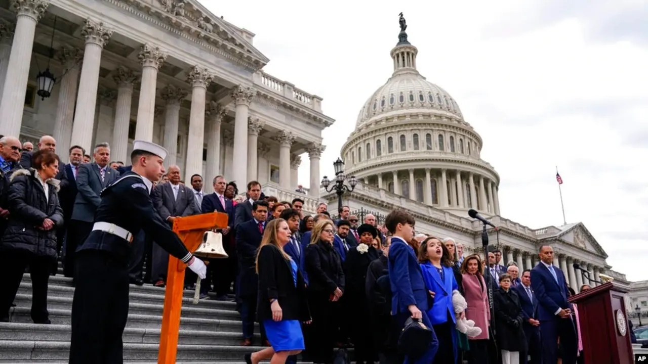 Upacara peringatan serangan di Gedung Capitol AS di Washington DC, 6 Januari 2023. (AP)