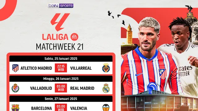 Jadwal Pertandingan La Liga 2024/25 Matchweek ke 21 di Vidio