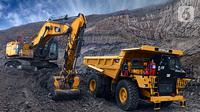 Truk tambang Cat 777E versi terbaru dipamerkan saat peluncuran di Samarinda, Kalimantan Timur (24/8/2021). Truk Cat 777E versi 2021 memiliki peningkatan pada kontrol daya, torsi, dan transmisi untuk menghasilkan produktivitas terbaik di kelasnya. (Liputan6.com/HO/Trakindo)