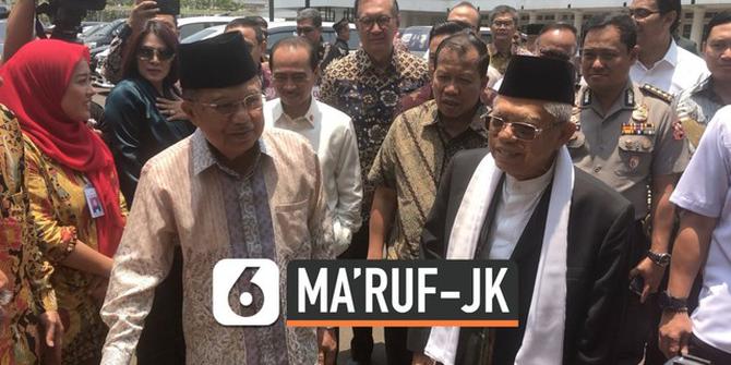 VIDEO: Ma'ruf Amin dan JK Salat Jumat Bersama di Istana Wapres