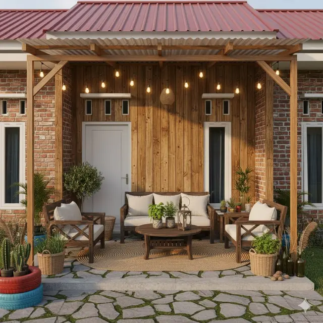 Model Teras Rustic Country