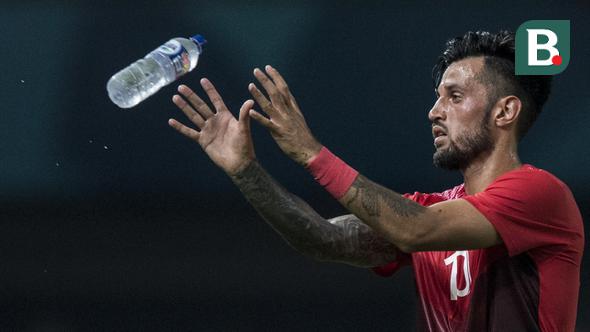 Gelandang Indonesia, Stefano Lilipaly, saat melawan Chinese Taipei pada laga Grup A Asian Games di Stadion Patriot, Bekasi, Minggu (12/8/2018). Indonesia menang 4-0 atas Chinese Taipei. (Bola.com/Vitalis Yogi Trisna)