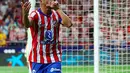 Di sisa waktu tambahan pertandingan, Koke berhasil menambah keunggulan Atletico Madrid atas Girona. (Pierre-Philippe MARCOU/AFP)