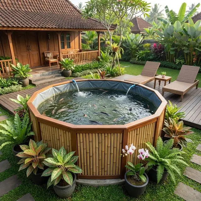 Model Kolam Ternak Lele Sekaligus Taman Air