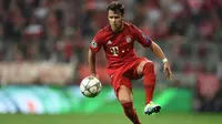 Juan Bernat mencatatkan namanya pada papan skor saat Bayern Munchen menang telak 5-0 atas FC Rostov pada laga grup D Liga Champions di Alianz Arena, Munich, (14/9/2016) dini hari WIB. AFP/Christof Stache)