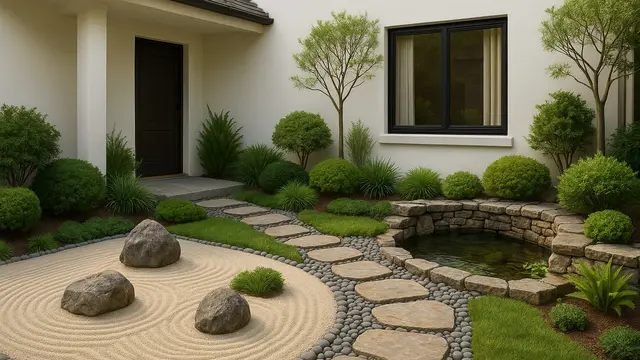 Desain Taman Minimalis Depan Rumah/Ilustrasi gambar AI