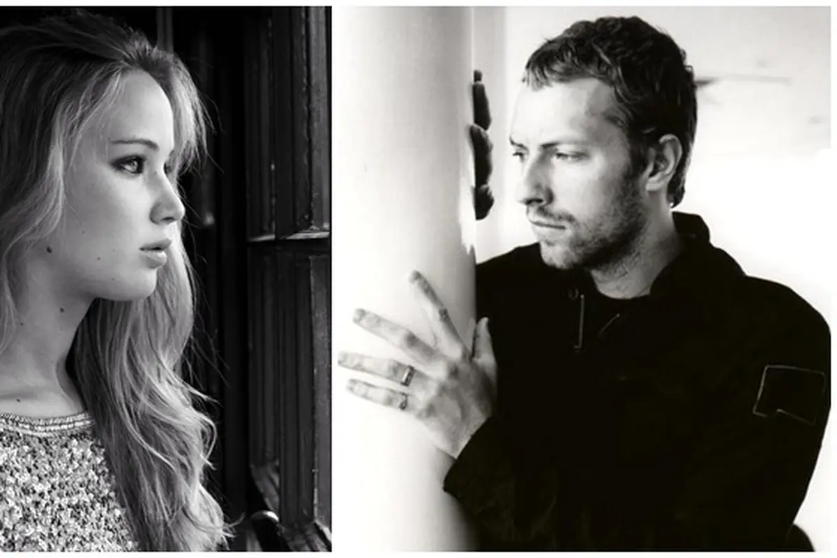 Ilustrasi Chris Martin dan Jennifer Lawrence sedang CLBK