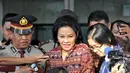 Triesnawati membantah memakai uang dari Dana Operasional Menteri ESDM saat pelesiran ke luar negeri, Jakarta, Selasa (16/9/2014) (Liputan6.com/Panji Diksana)