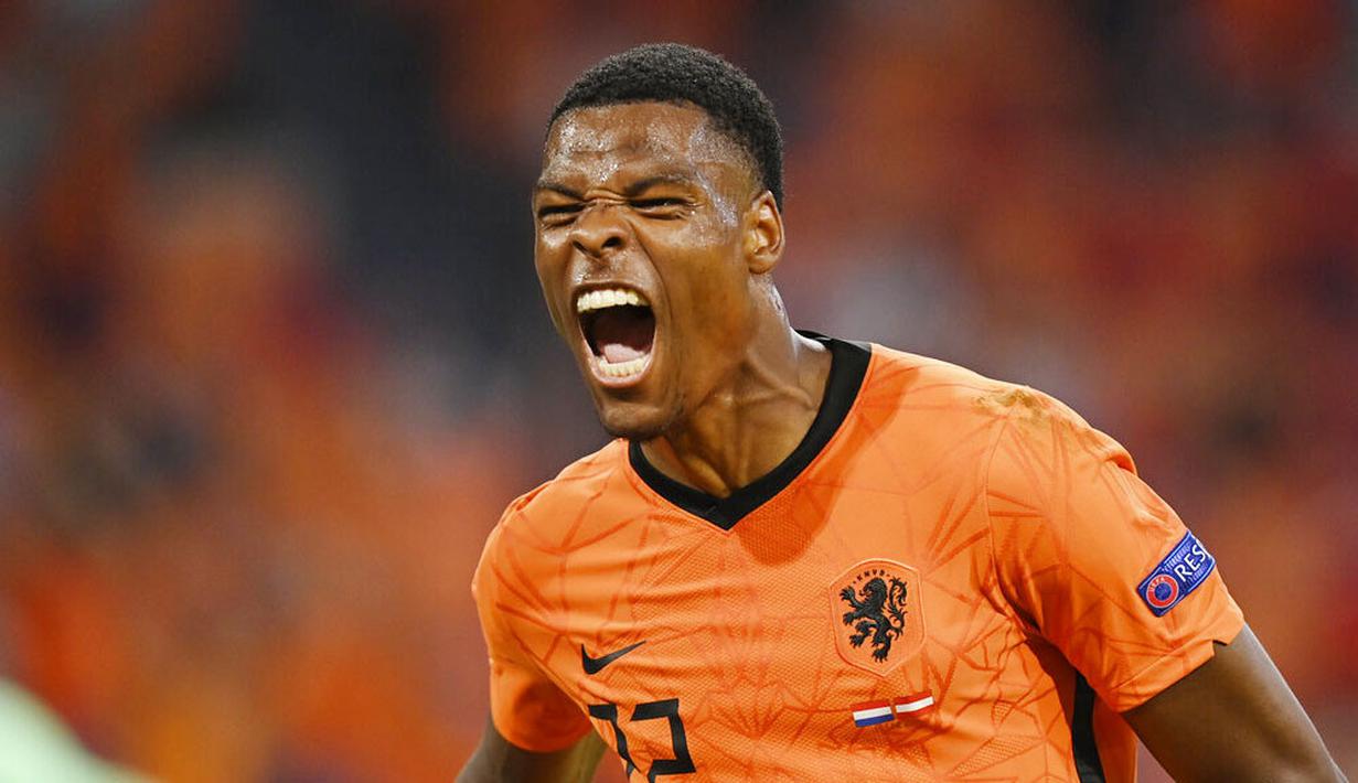 Belanda berhasil meraih kemenangan kedua beruntun di Grup C Euro 2020 dengan mengalahkan Austria 2-0. (John Thys, Pool via AP)