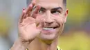 Hal tersebut terjadi setelah Ronaldo dkk ditahan imbang 1-1 oleh Al-Hilal melalui di menit injury time. (AFP/Fayez Nureldine)