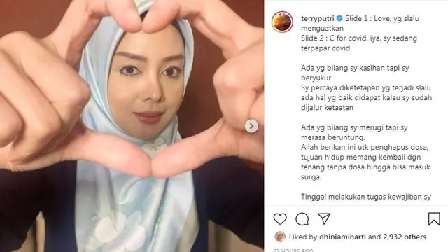 Terry Putri umumkan dirinya positif Covid-19