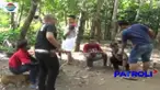 Atas laporan warga, polisi di Tulang Bawang, Lampung, gerebek arena judi sabung ayam di tengah kebun karet.