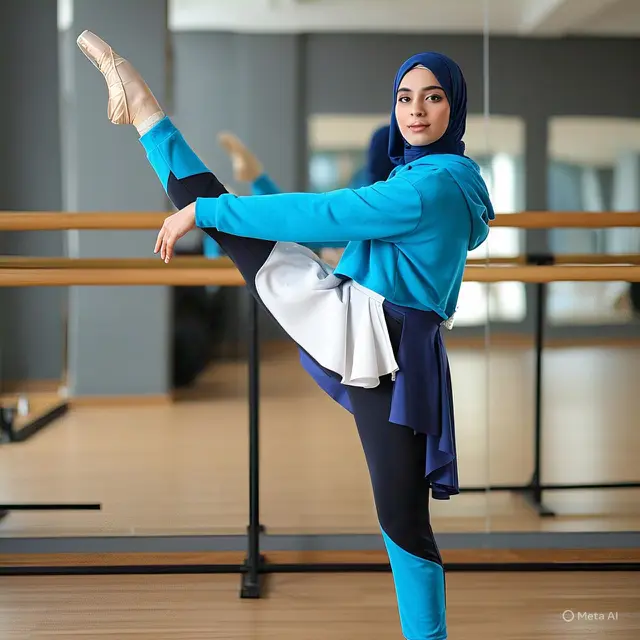 Rompi Hoodie Sport dengan Layer Rok & Legging