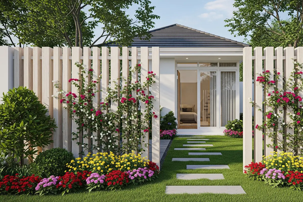 Model Pagar Kayu yang Bikin Rumah Kecil Terlihat Elegan dan Modern/Ilustrasi AI