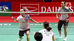Aksi Rinov Rivaldy/Lisa Ayu Kusumawati terhenti di babak semifinal gelaran Daihatsu Indonesia Masters 2025. (Liputan6.com/Herman Zakharia)