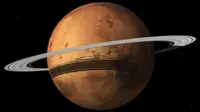 Bentuk planet Mars sangat berbeda dengan Saturnus yang memiliki cincin di sekitarnya.